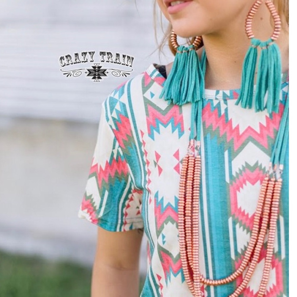 SOLD 🌞Summer CLEARANCE🌞Crazy Train Aztec Romper - Picture 3 of 6